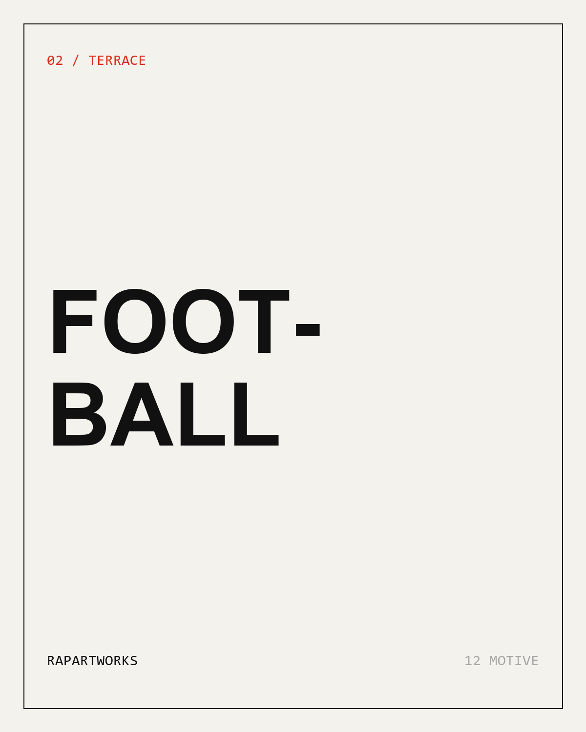 Football Culture – Kategorie-Kachel, off-white mit schwarzer Typografie